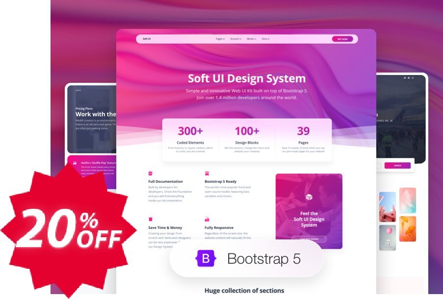 Soft UI Design System PRO Enterprise Annual Coupon code 20% discount 