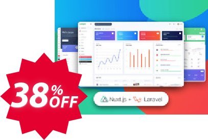 Nuxt Argon Dashboard PRO Laravel Coupon code 38% discount 