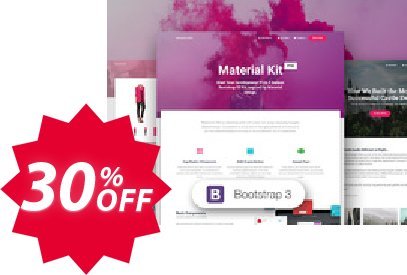 Material Kit PRO - Bootstrap 3 Coupon code 30% discount 