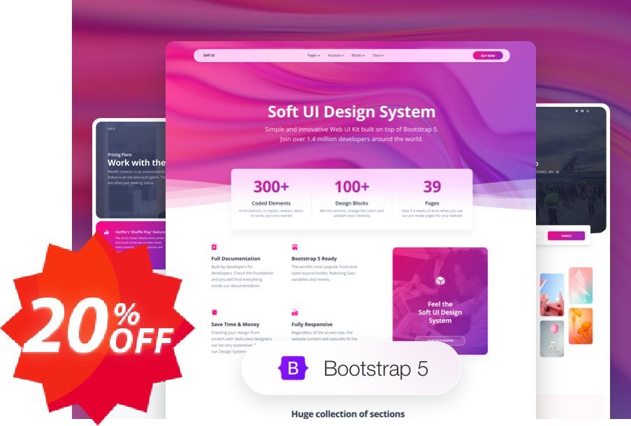 Soft UI Design System PRO Enterprise Lifetime Coupon code 20% discount 