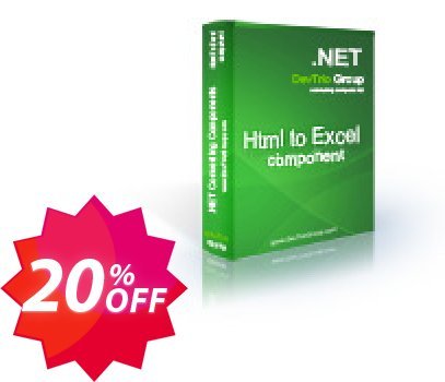 Html To Excel .NET - Developer Plan LITE Coupon code 20% discount 