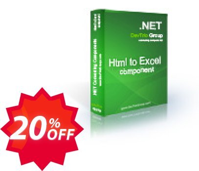 Html To Excel .NET - Developer Plan LITE Coupon code 20% discount 