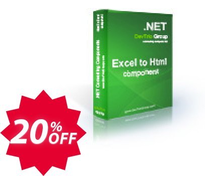 Excel To Html .NET - Site Plan Coupon code 20% discount 