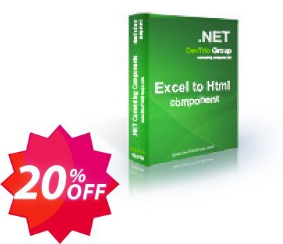 Excel To Html .NET - High-priority Support Coupon code 20% discount 