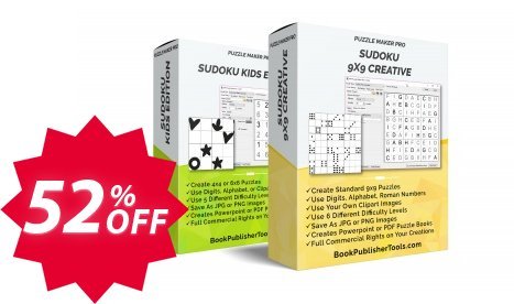 Puzzle Maker Pro - Sudoku Bundle 1, Sudoku Pro and Sudoku Kids Edition  Coupon code 52% discount 