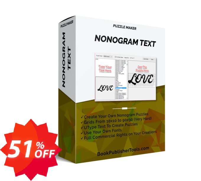 Puzzle Maker - Nonogram Text Coupon code 51% discount 