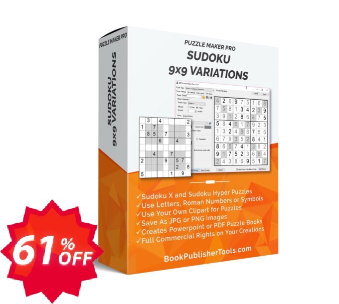 Puzzle Maker Pro - Sudoku 9x9 Variations Coupon code 61% discount 