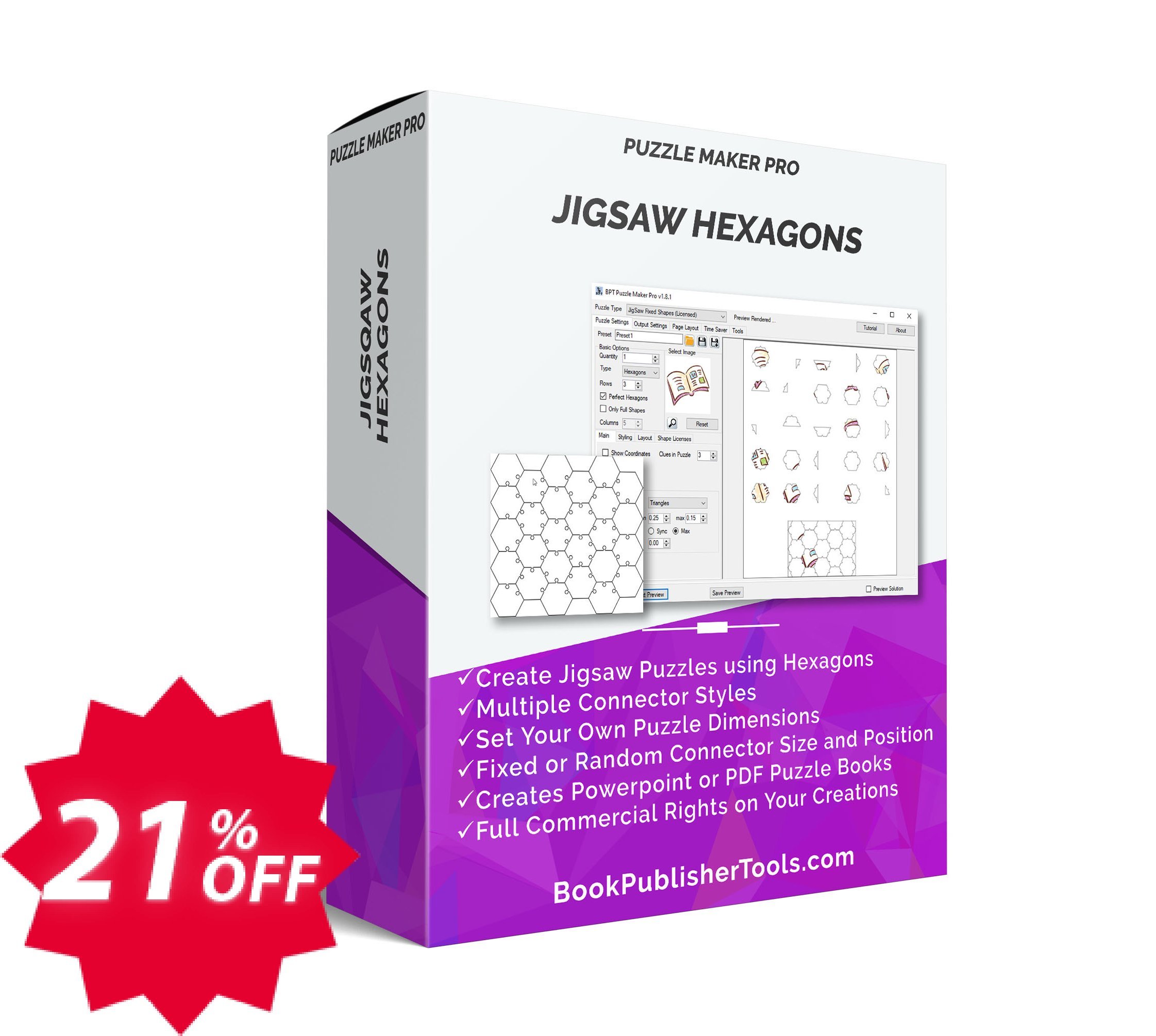 Puzzle Maker Pro - JigSaw Hexagons Coupon code 21% discount 