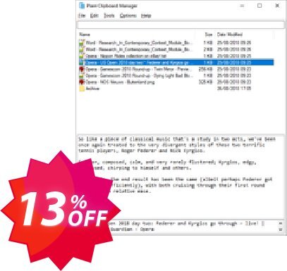 Plain Clipboard Manager Coupon code 13% discount 
