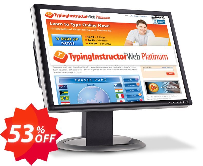 TypingInstructor Web Platinum, Annual Subscription  Coupon code 53% discount 
