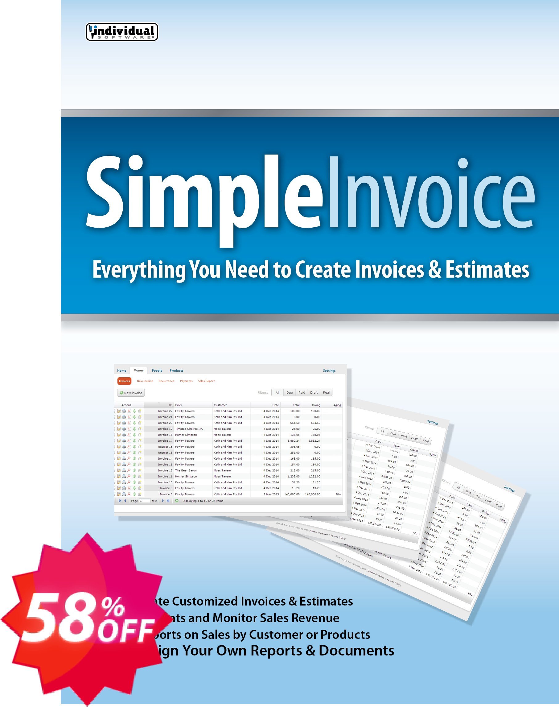 SimpleInvoice Coupon code 58% discount 