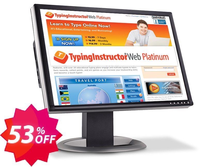 TypingInstructor Web Platinum, Quarterly Subscription  Coupon code 53% discount 