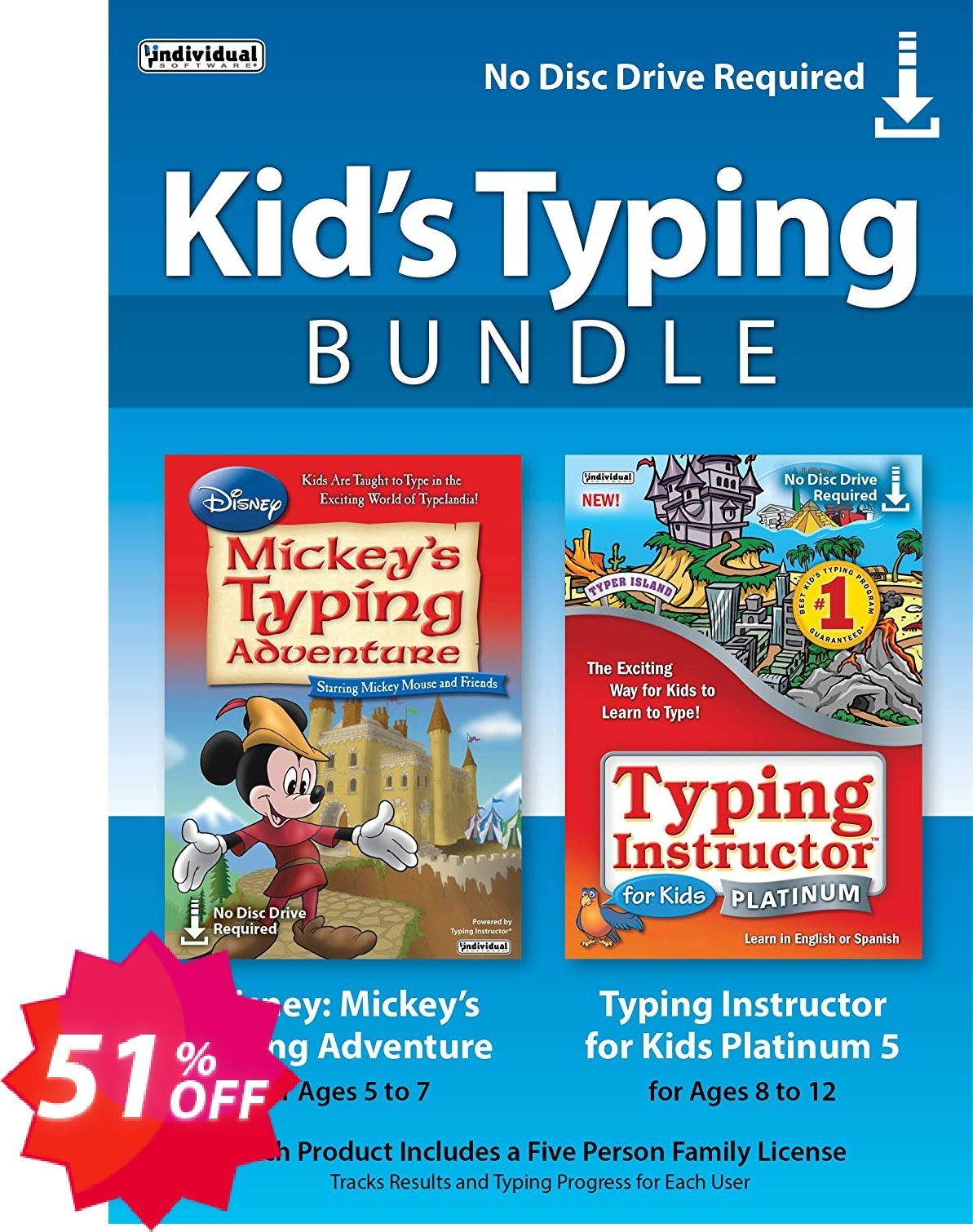 Kid’s Typing Bundle Coupon code 51% discount 