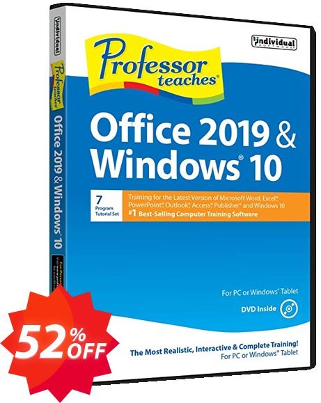 Professor Teaches Office 2019 & WINDOWS 10 Tutorial Set Coupon code 52% discount 