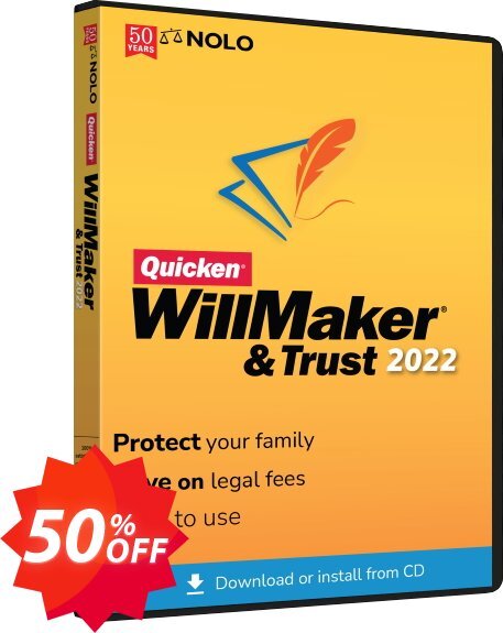 Quicken WillMaker & Trust 2022, MAC  Coupon code 50% discount 