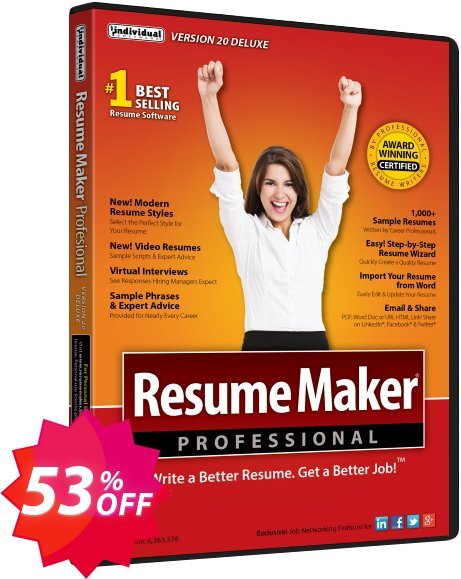ResumeMaker Professional Deluxe Coupon code 53% discount 