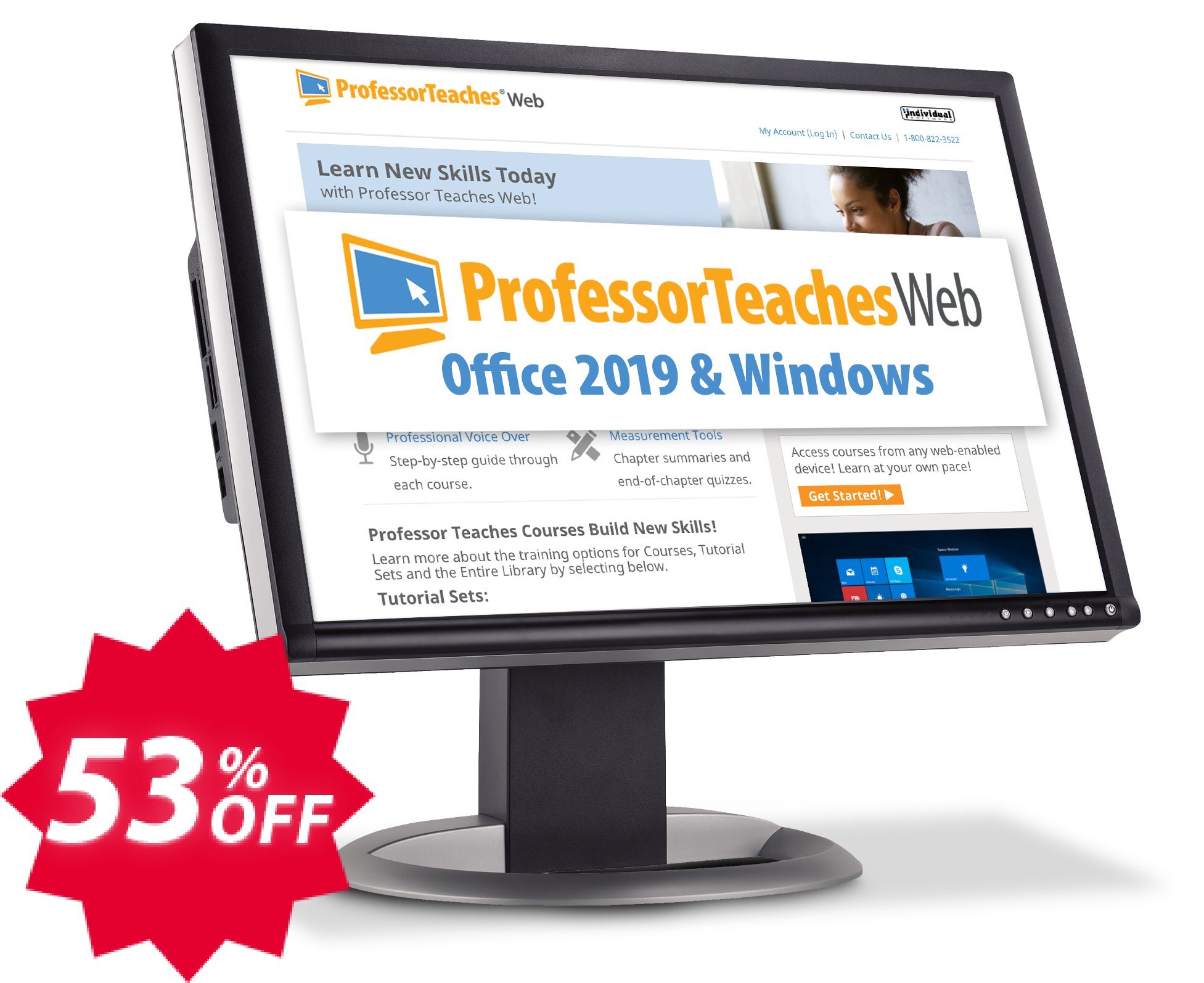 Professor Teaches Web - Office 2019 & WINDOWS 10, Quarterly Subscription  Coupon code 53% discount 