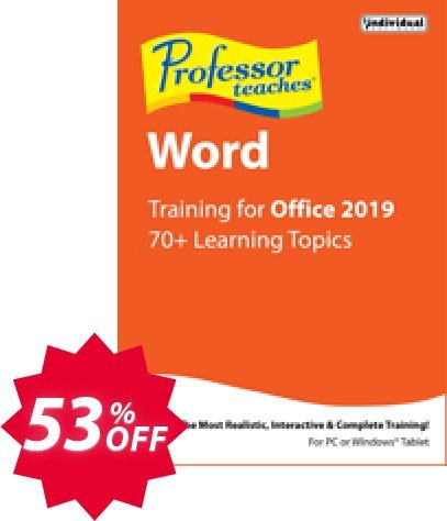 Professor Teaches Word 2019 Coupon code 53% discount 