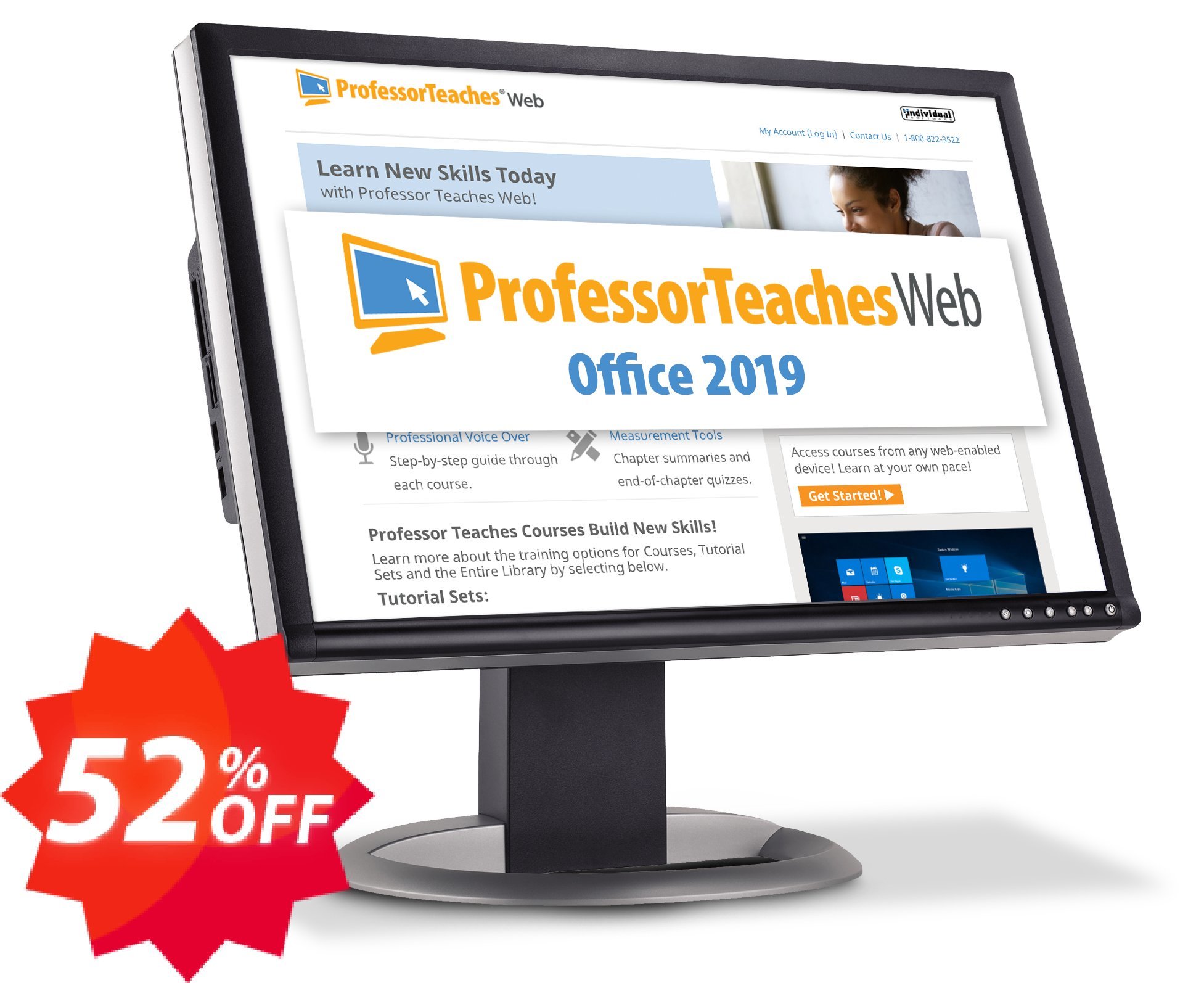 Professor Teaches Web - Office 2019, Annual Subscription  Coupon code 52% discount 