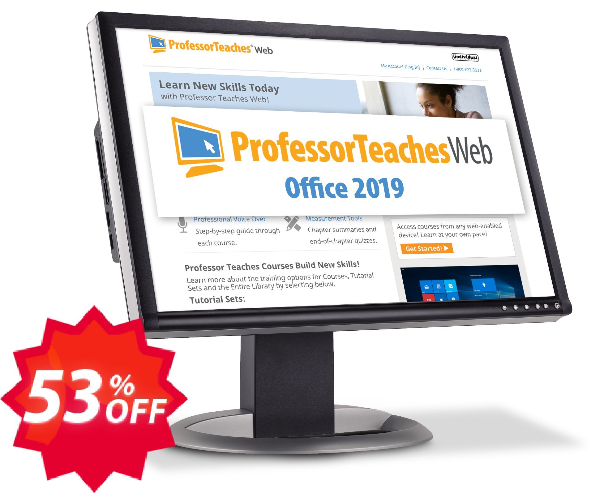 Professor Teaches Web - Office 2019, Quarterly Subscription  Coupon code 53% discount 