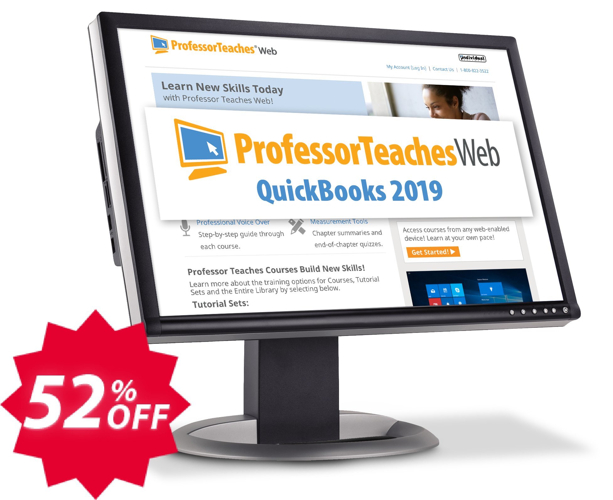 Professor Teaches Web QuickBooks, Annual Subscription  Coupon code 52% discount 