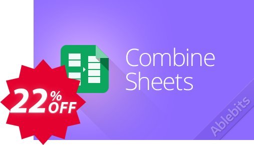 Combine Sheets add-on for Google Sheets Coupon code 22% discount 