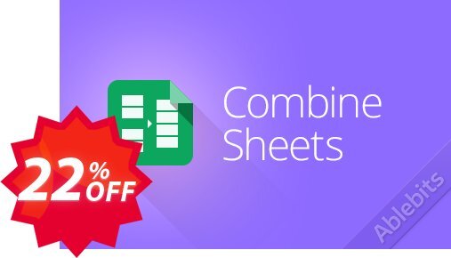 Combine Sheets add-on for Google Sheets Coupon code 22% discount 