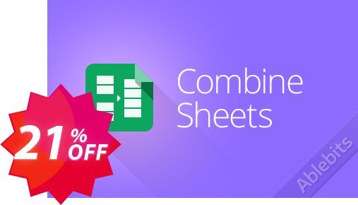 Combine Sheets add-on for Google Sheets, Lifetime subscription Coupon code 21% discount 