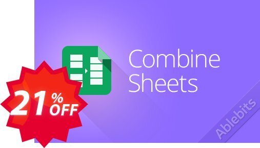 Combine Sheets add-on for Google Sheets, Lifetime subscription Coupon code 21% discount 