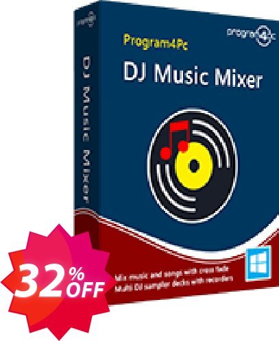Program4Pc DJ Music Mixer Coupon code 32% discount 