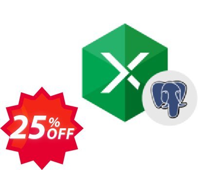 Excel Add-in for PostgreSQL Coupon code 25% discount 