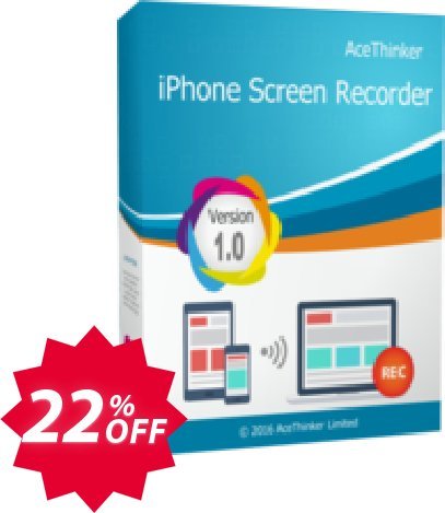 Acethinker iPhone Screen Recorder lifetime Coupon code 22% discount 