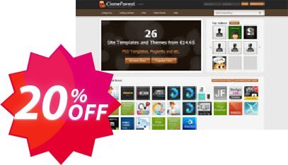 CloneForest Themes marketplace script Coupon code 20% discount 