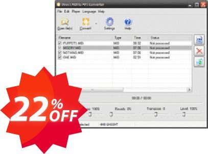 Pistonsoft Direct MIDI to MP3 Converter, Business  Coupon code 22% discount 