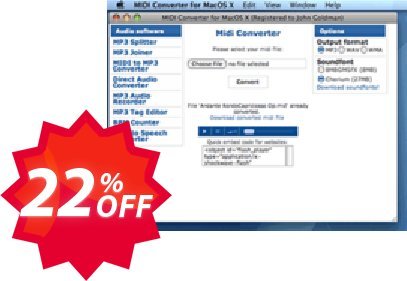 Pistonsoft Midi Converter for MAC, Business  Coupon code 22% discount 