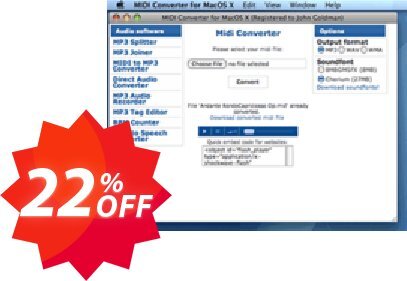 Pistonsoft Midi Converter for MAC, Business  Coupon code 22% discount 