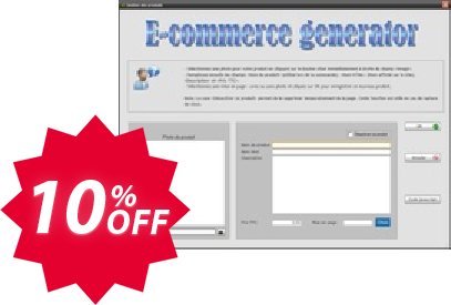 E-commerce generator Coupon code 10% discount 