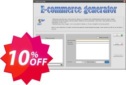 E-commerce generator Coupon code 10% discount 