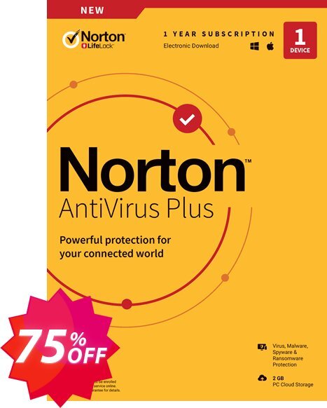 Norton AntiVirus Plus Coupon code 75% discount 