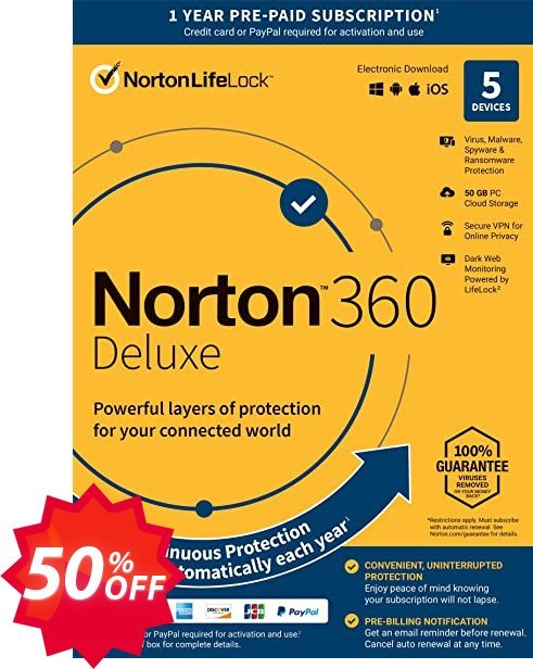 Norton 360 Deluxe Coupon code 50% discount 