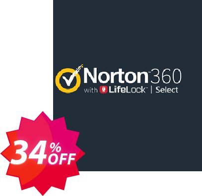 Norton 360 with LifeLock Select Coupon code 34% discount 