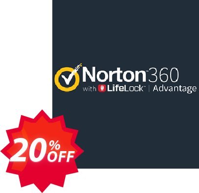 Norton 360 with LifeLock Advantage Coupon code 20% discount 