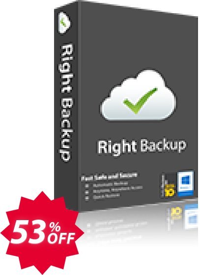 Right Backup, Monthly  Coupon code 53% discount 