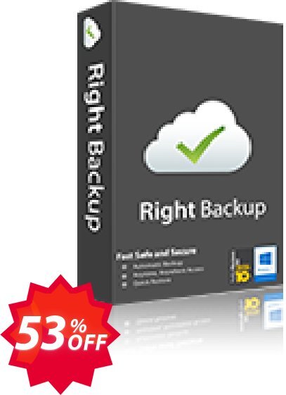 Right Backup, Monthly  Coupon code 53% discount 