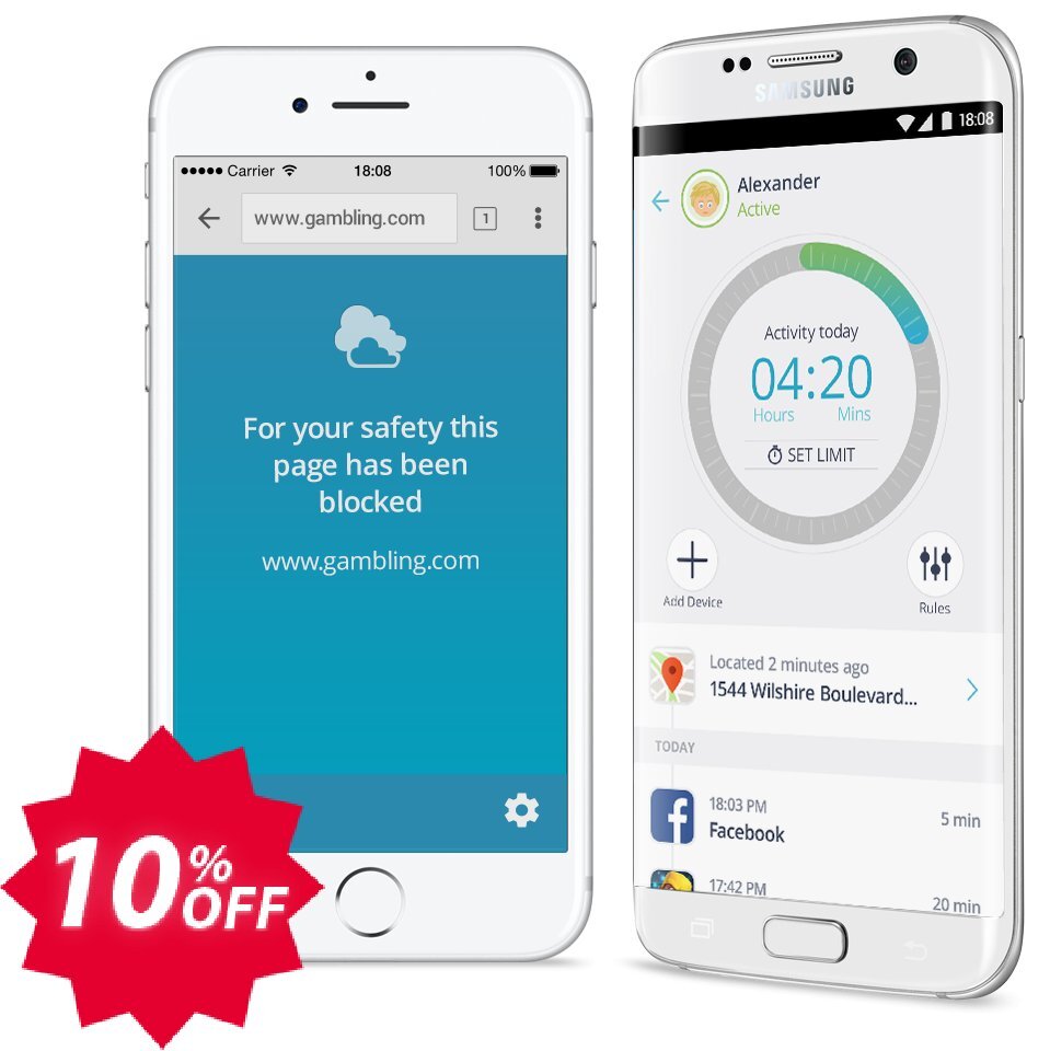 Qustodio Parental Control App, SMALL PLAN  Coupon code 10% discount 