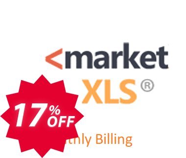 MarketXLS Monthly Billing Coupon code 17% discount 