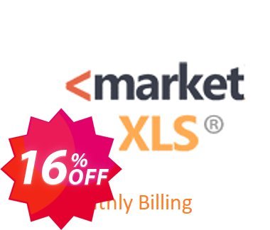 MarketXLS Pro Plus Monthly Billing Coupon code 16% discount 