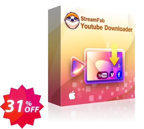 StreamFab Youtube Downloader for MAC Lifetime Coupon code 31% discount 