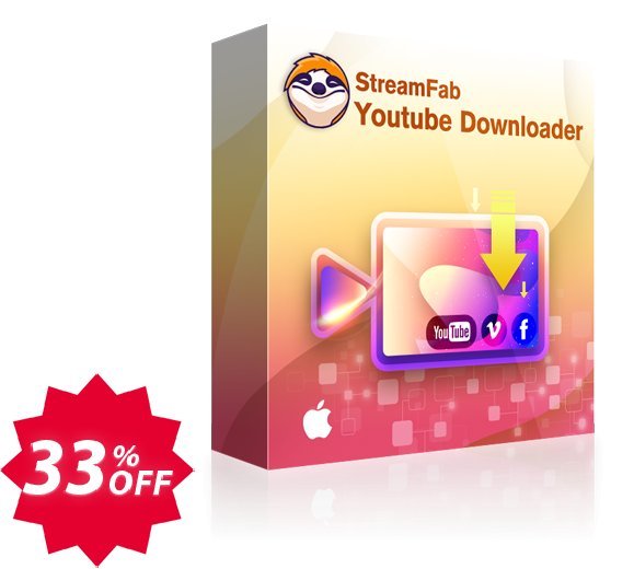 StreamFab Youtube Downloader for MAC, Yearly  Coupon code 33% discount 
