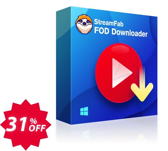 StreamFab FOD Downloader for MAC Lifetime Coupon code 31% discount 